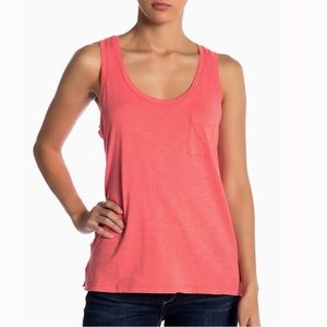 NWT Madewell Crew Neck Pocket Coral Tank Top size Large